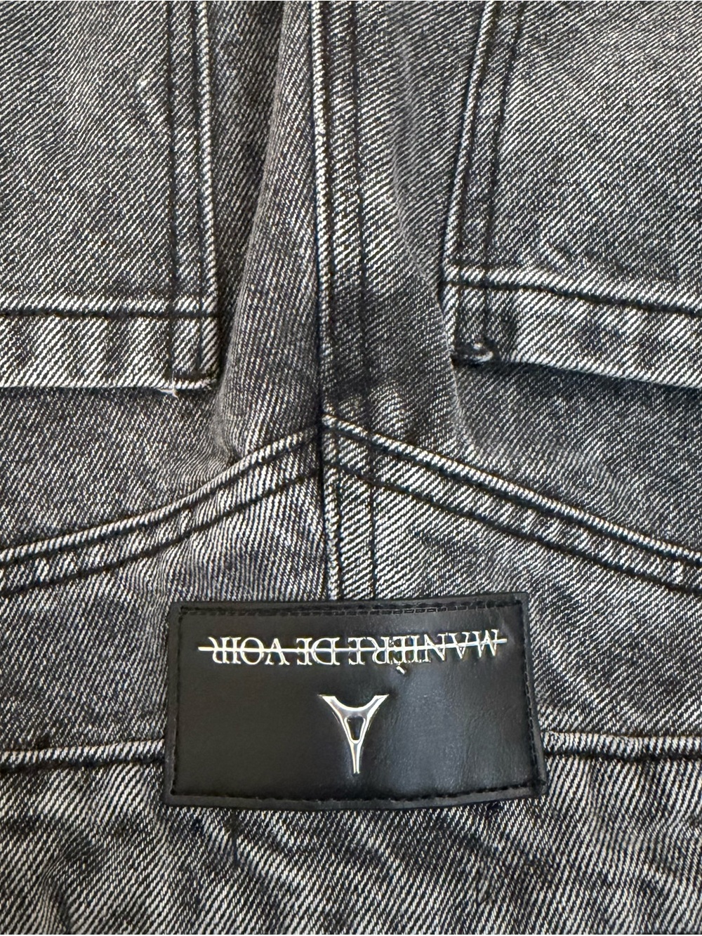Maniere De Voir Washed Black Wide Leg Jeans - Picture 6 of 8